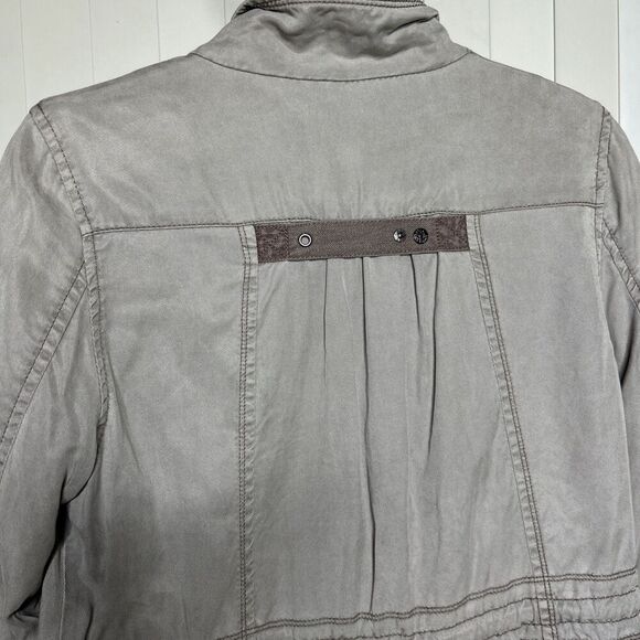 Marakech Anthropologie Utility Jacket Light Gray Army Size M - Picture 12 of 13